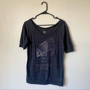 GRATEFUL DEAD Indian Headdress Skull Shirt